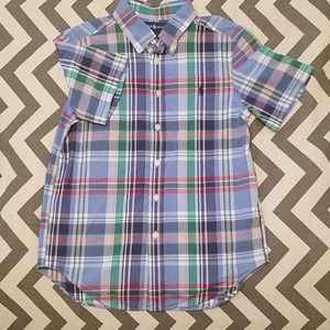 Boys plaid sht sleeve Ralph Lauren Polo button up